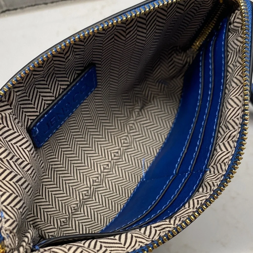 Jen & Co Crossbody Wristlet Convertible Vegan Leather Cobalt Blue 8” x 4.5”